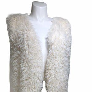 Belle Du Jour Womens White Furry Vest Size 100% Po